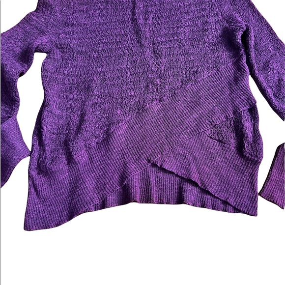 Free People BOHO Wrap Sweater Plum Linen Blend Size XS - Picture 6 of 6